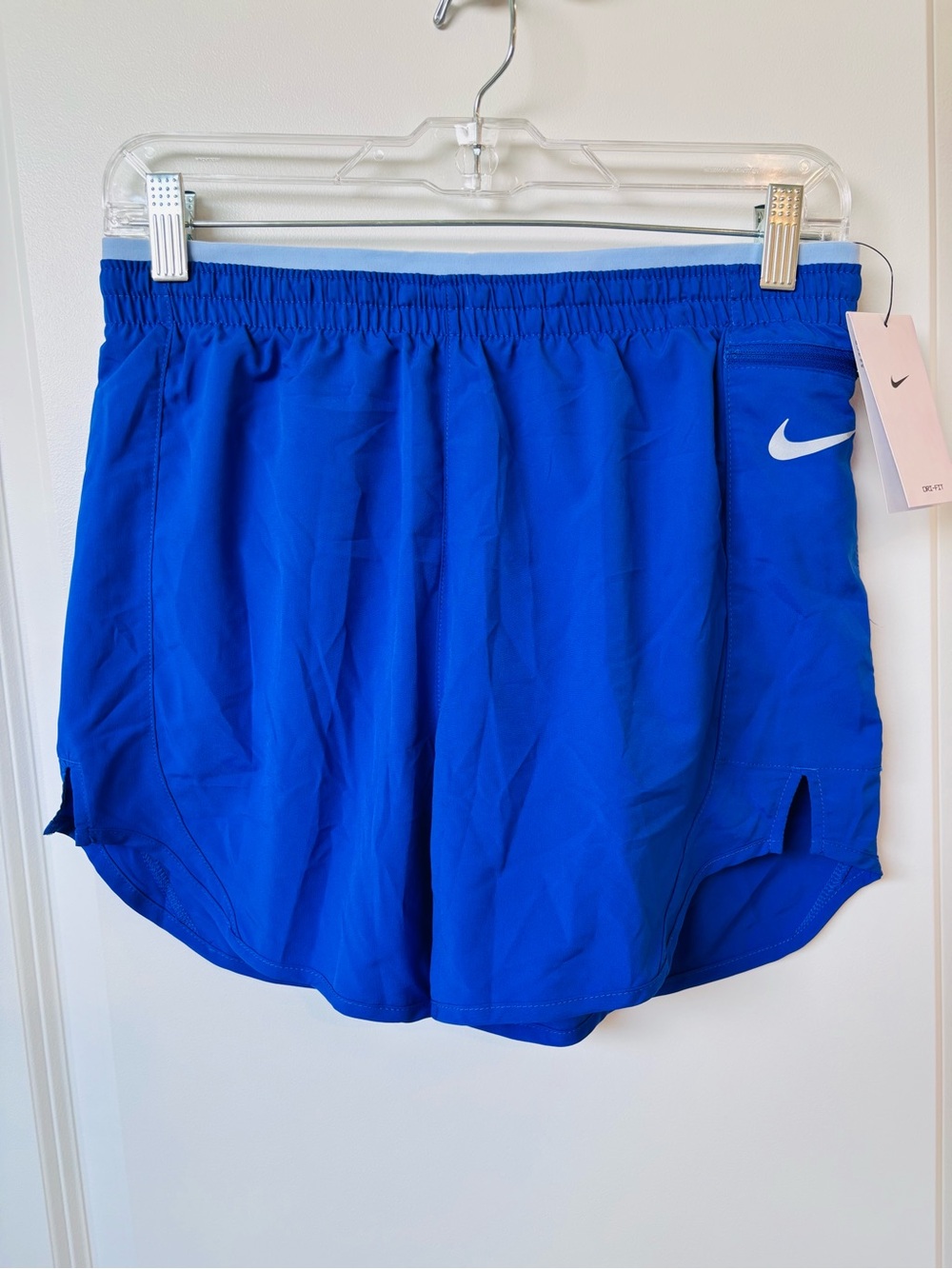 Nike Blue-Purple Running Shorts with Black Nike Running Drawstring